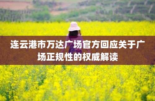 连云港市万达广场官方回应关于广场正规性的权威解读