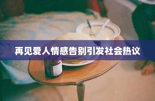 再见爱人情感告别引发社会热议