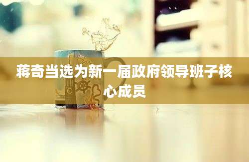 蒋奇当选为新一届政府领导班子核心成员
