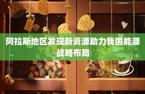 阿拉斯地区发现新资源助力我国能源战略布局