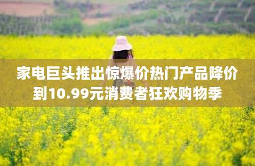 家电巨头推出惊爆价热门产品降价到10.99元消费者狂欢购物季