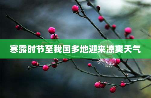 寒露时节至我国多地迎来凉爽天气