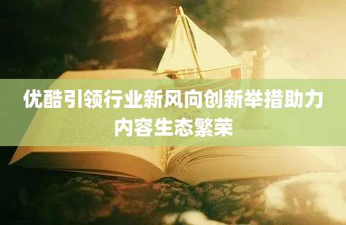 优酷引领行业新风向创新举措助力内容生态繁荣