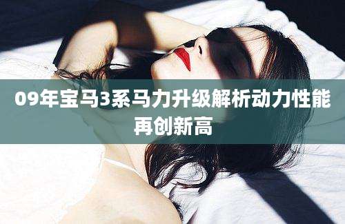 09年宝马3系马力升级解析动力性能再创新高
