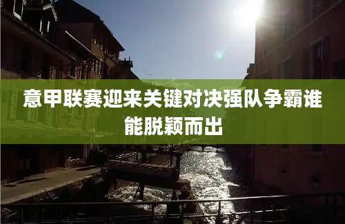 意甲联赛迎来关键对决强队争霸谁能脱颖而出