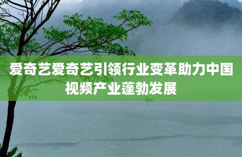 爱奇艺爱奇艺引领行业变革助力中国视频产业蓬勃发展