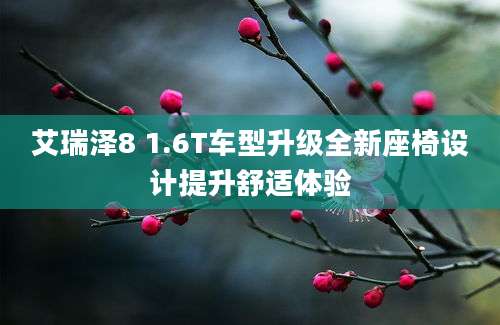 艾瑞泽8 1.6T车型升级全新座椅设计提升舒适体验