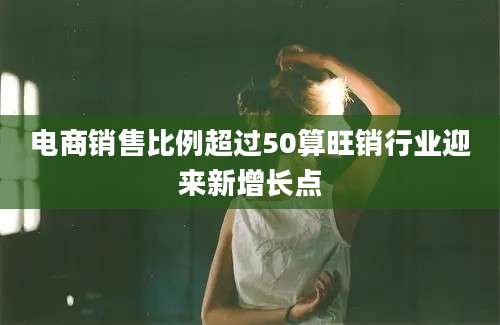 电商销售比例超过50算旺销行业迎来新增长点