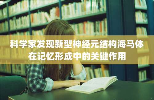 科学家发现新型神经元结构海马体在记忆形成中的关键作用
