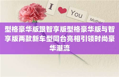型格豪华版跟智享版型格豪华版与智享版两款新车型同台亮相引领时尚豪华潮流
