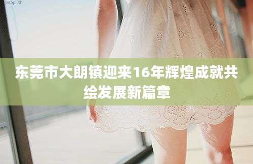 东莞市大朗镇迎来16年辉煌成就共绘发展新篇章