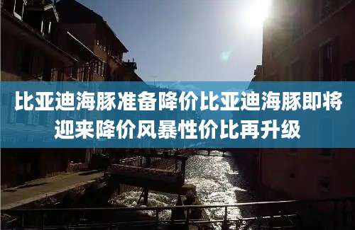 比亚迪海豚准备降价比亚迪海豚即将迎来降价风暴性价比再升级