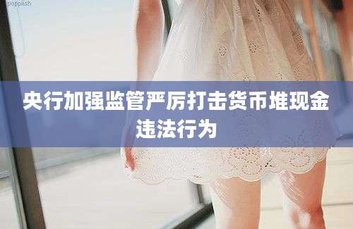 央行加强监管严厉打击货币堆现金违法行为