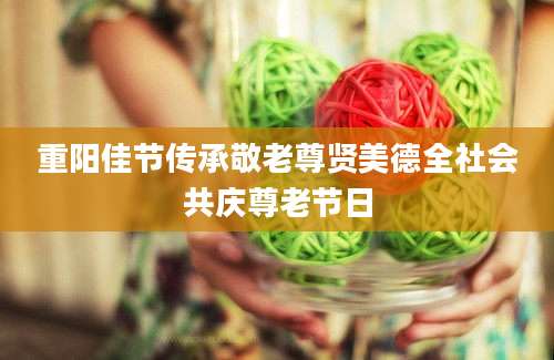 重阳佳节传承敬老尊贤美德全社会共庆尊老节日