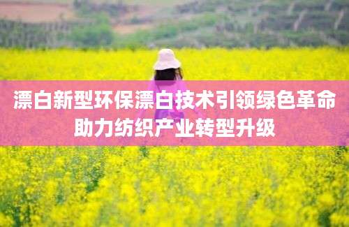 漂白新型环保漂白技术引领绿色革命助力纺织产业转型升级